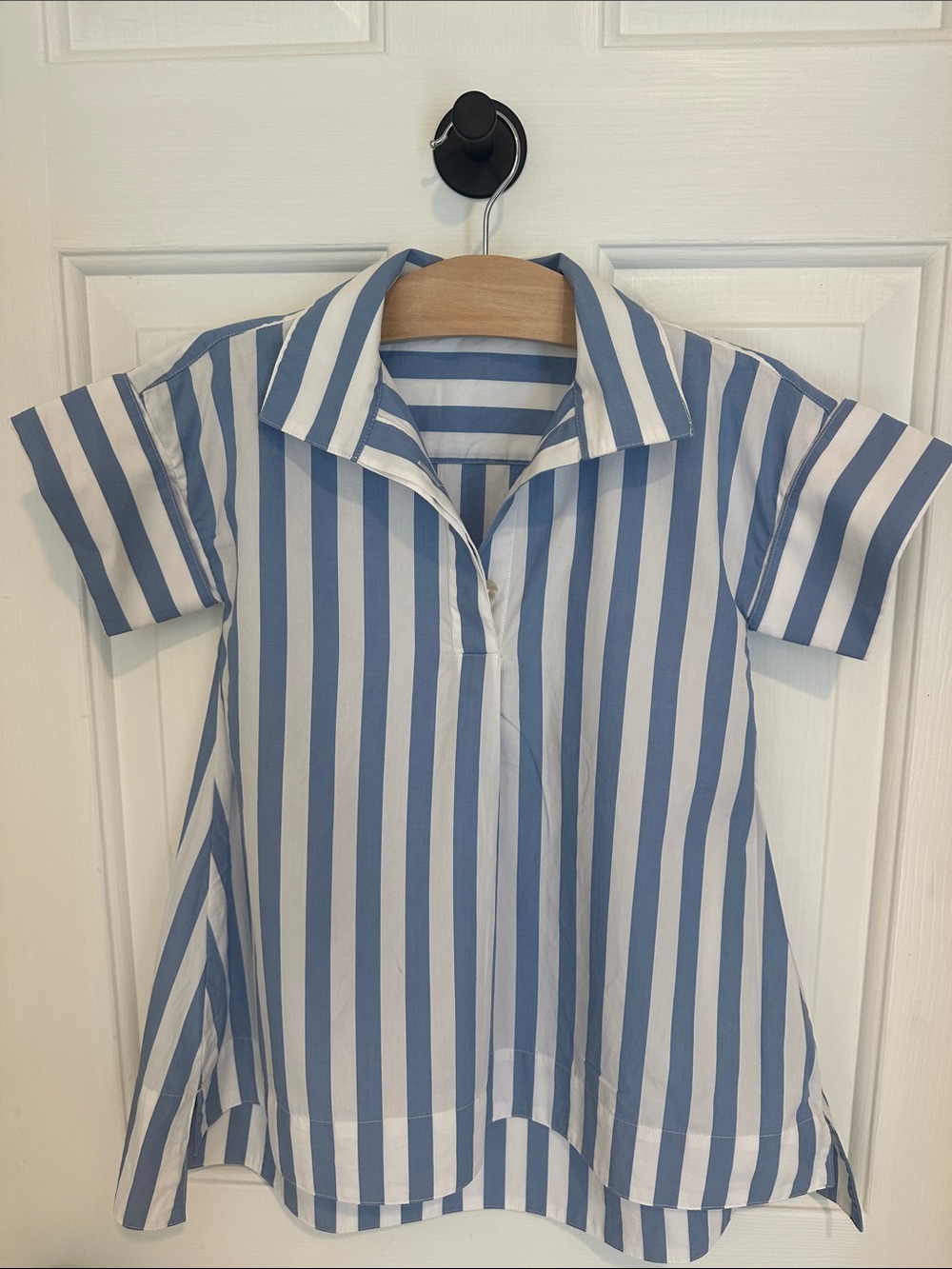Banana Republic Baby Blue & White Striped Shirtdress
